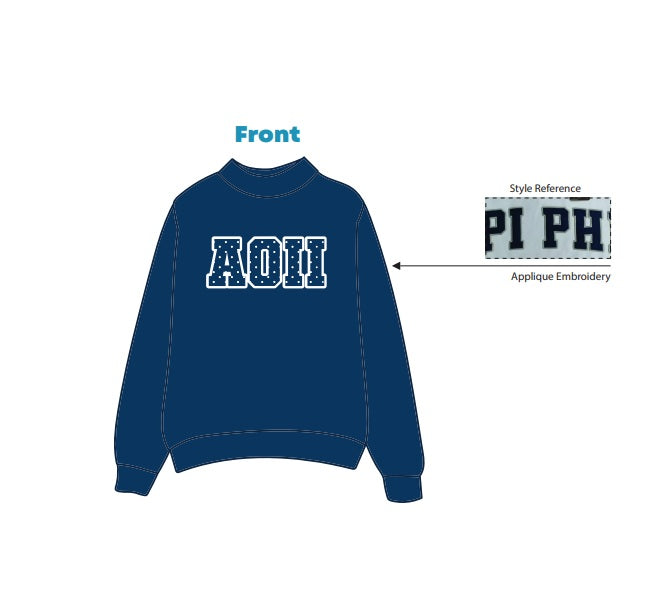 H3G-2372-Bryant University-AOII-Mockneck Sweatshirt