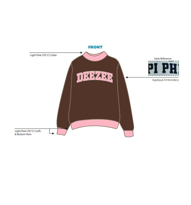 H3G-2886-University of Kentucky-Delta zeta-MOCKNECK SWEATSHIRT