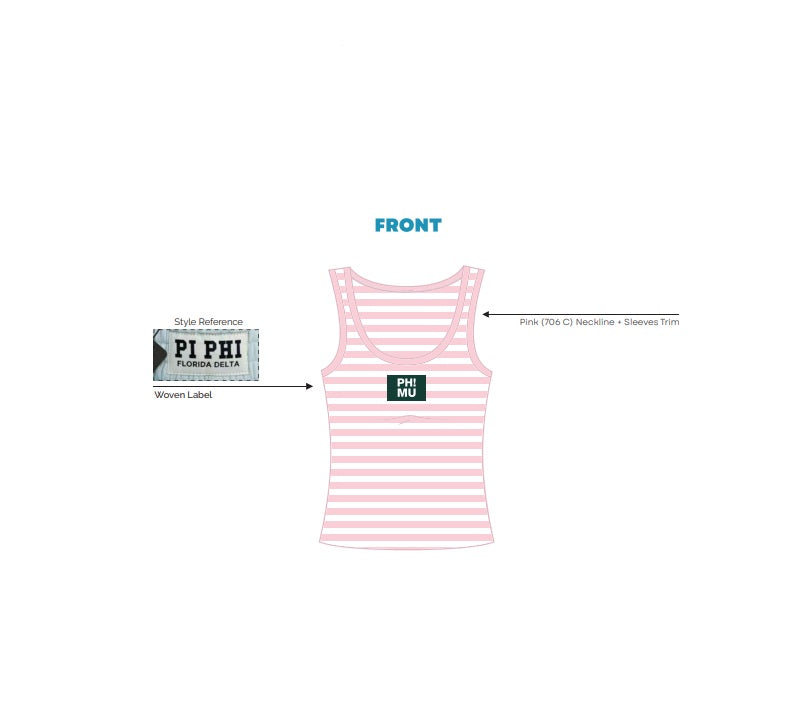 H3G-2457-University of Texas San Antonio-Phi Mu-Low Scoop Neck Tank - Full Length