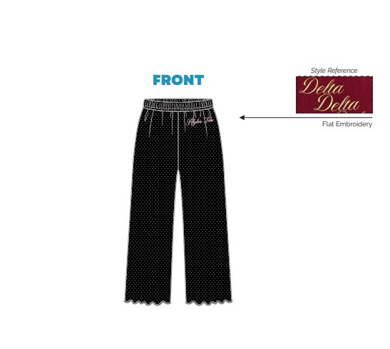 H3G-2619-James Madison University-Alpha Sigma Tau-Lettuce Hem Pajama Pants