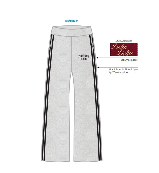 H3G-2329-Coastal Carolina University-Sigma Sigma Sigma-WIDE LEG SWEATPANTS