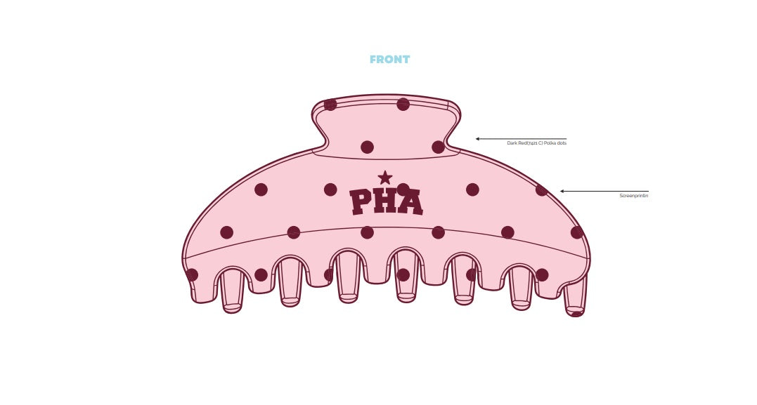 H3G-2933-Ohio State University-Panhellenic Council-Bedazzled Claw Clip PINK