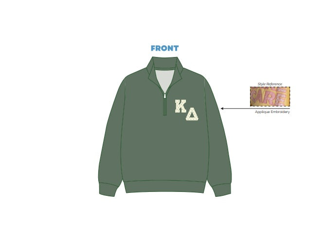 H3G-2844-University of South Alabama-Kappa Delta-Quarter Zip (Non-Collared)