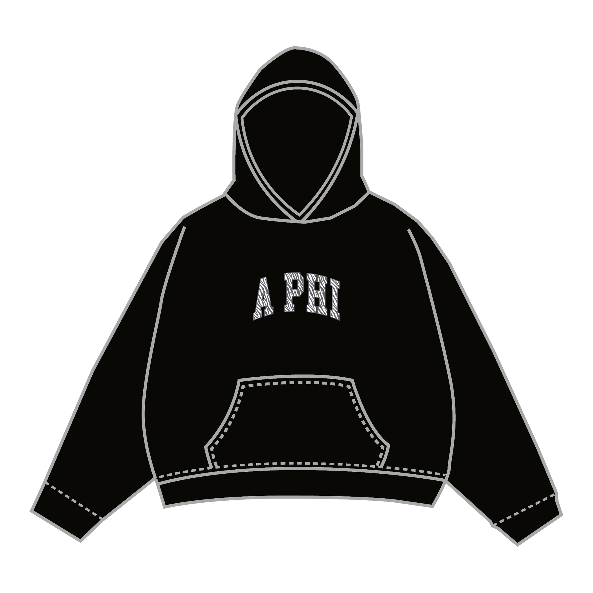 Alpha Phi Hoodie — Black