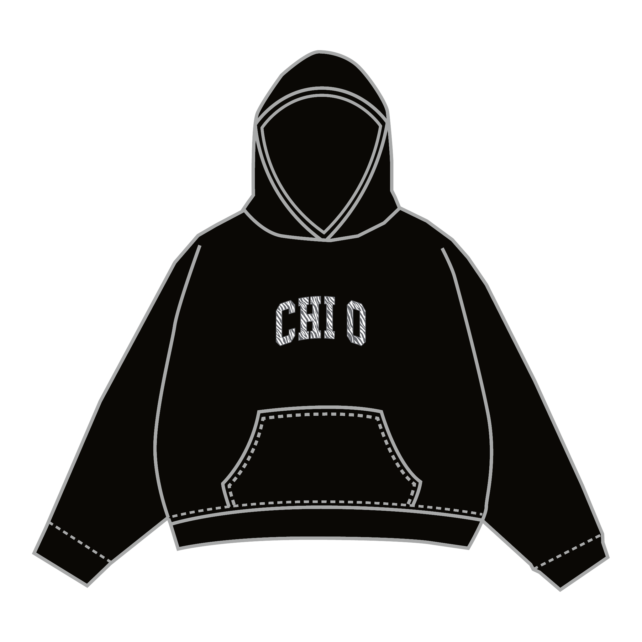 Chi Omega Hoodie — Black