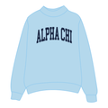 Alpha Chi Omega Mockneck Sweatshirt — Blue