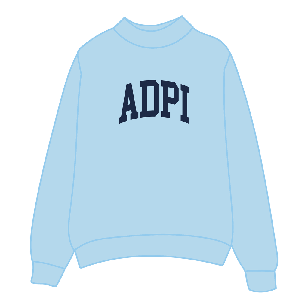 Alpha Delta Pi Mockneck Sweatshirt — Blue