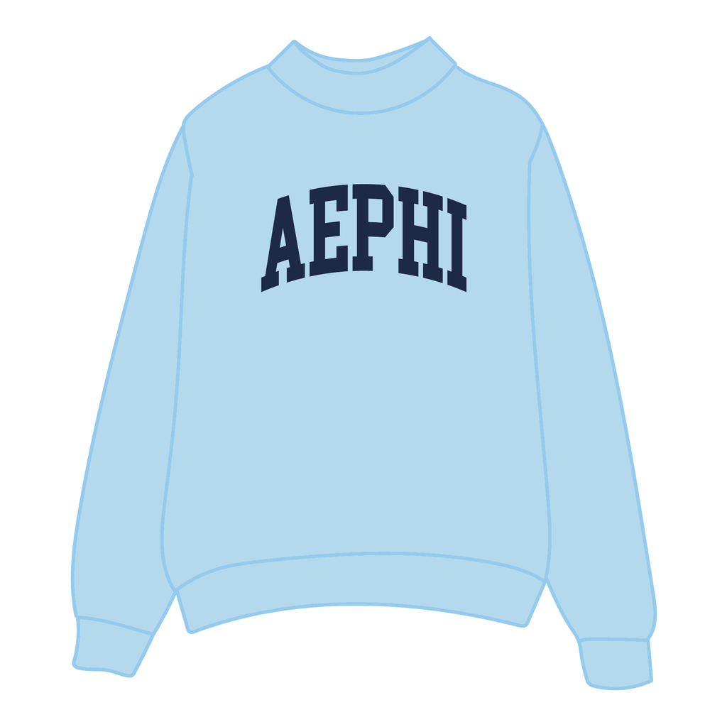 Alpha Epsilon Phi Mockneck Sweatshirt — Blue