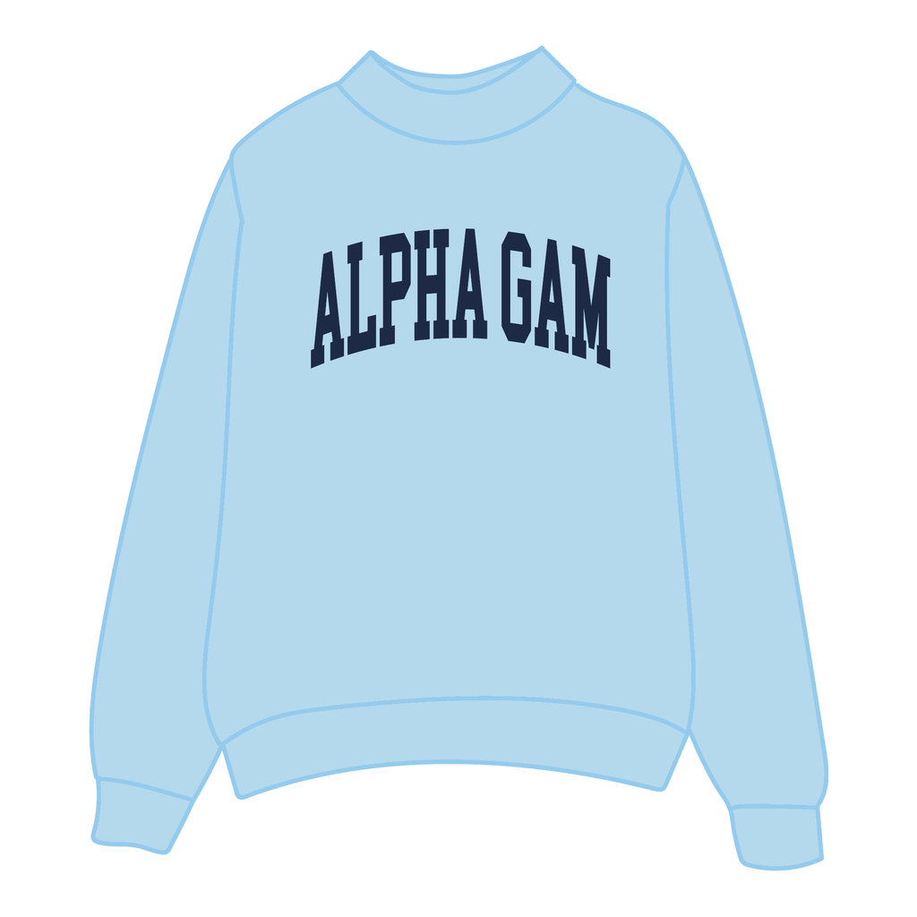 Alpha Gamma Delta Mockneck Sweatshirt — Blue