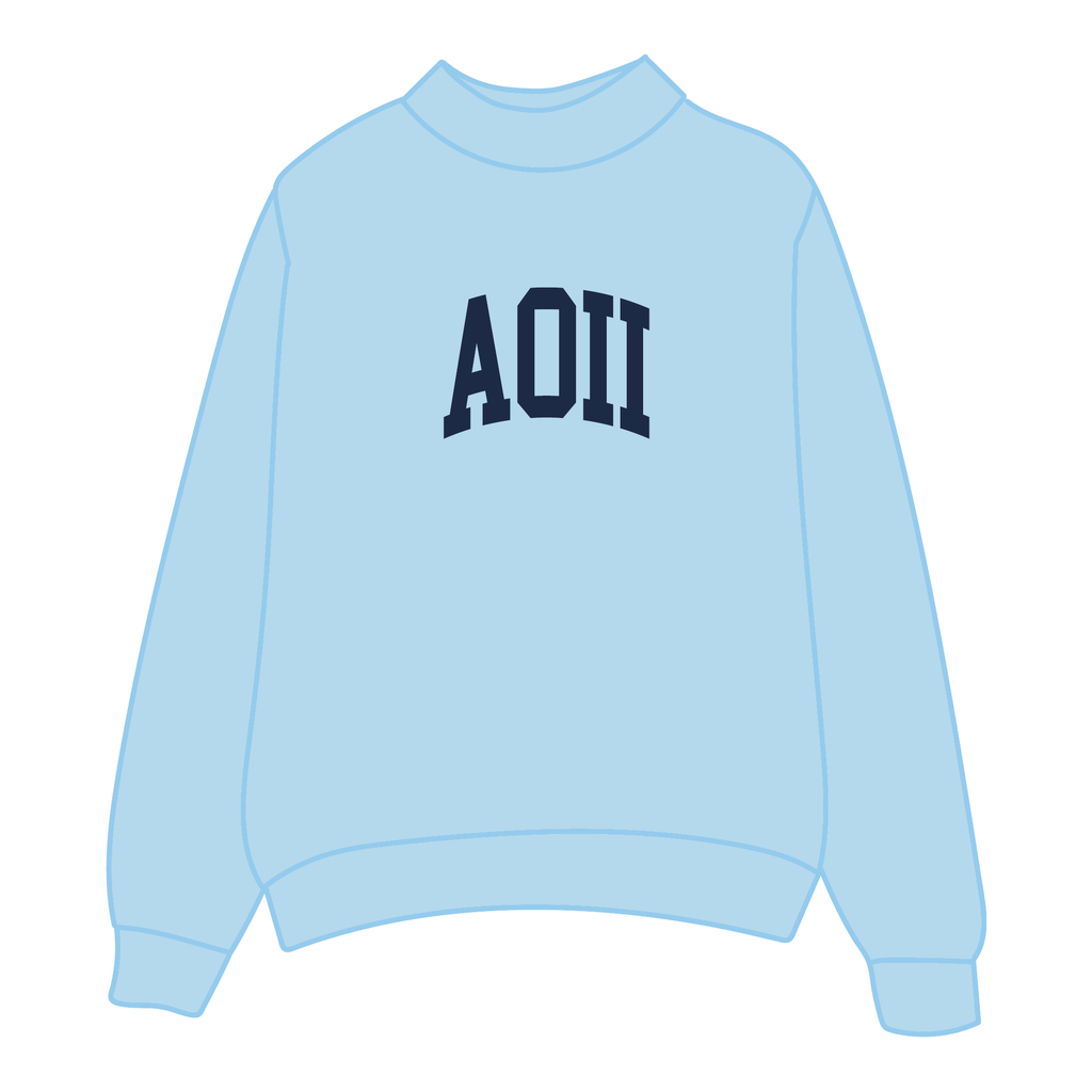 Alpha Omicron Pi Mockneck Sweatshirt — Blue