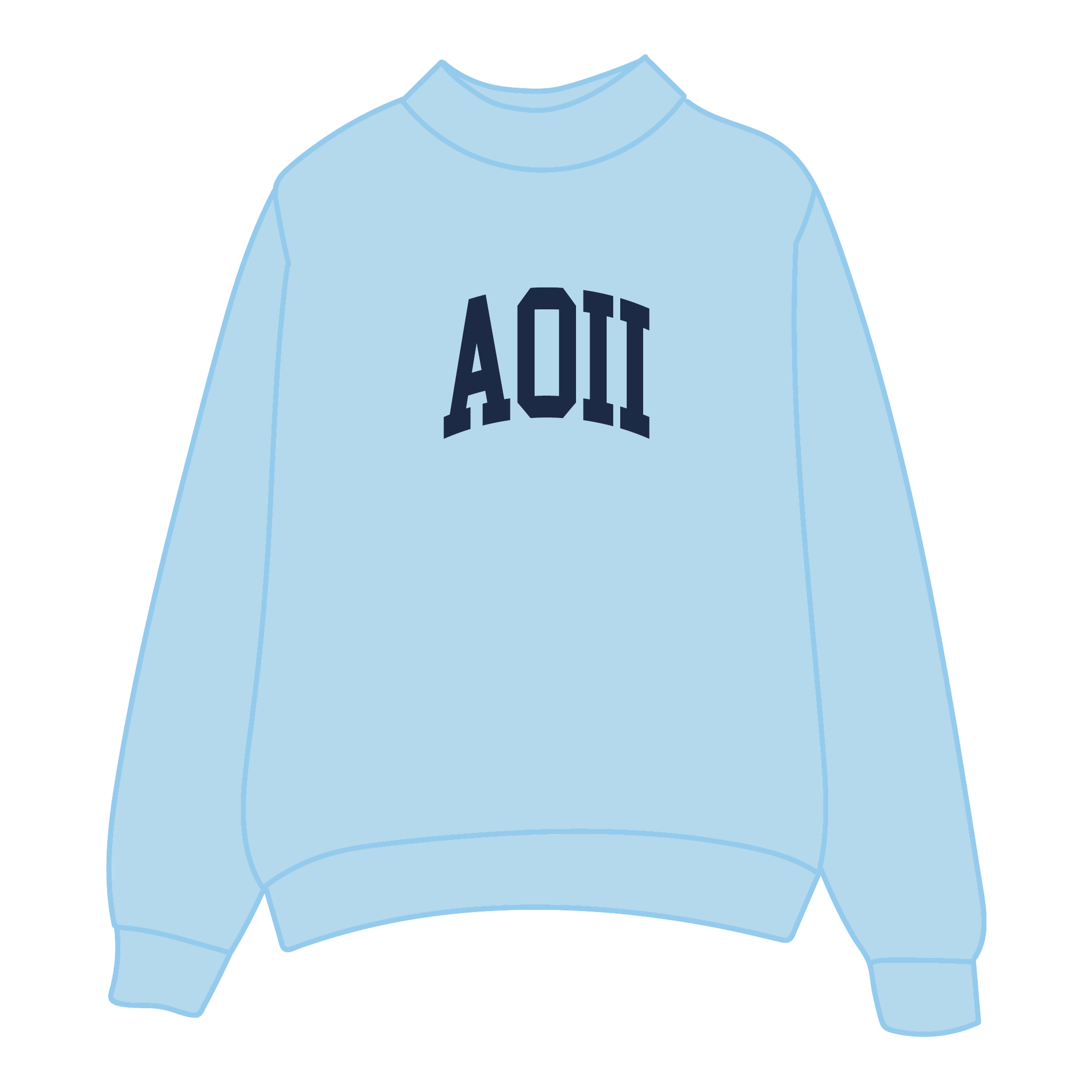 Alpha Omicron Pi Mockneck Sweatshirt — Blue