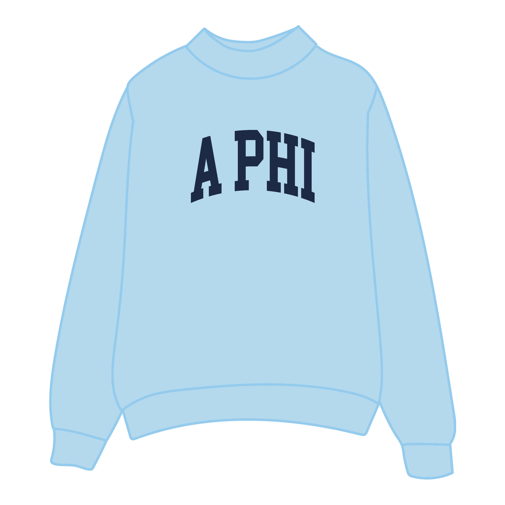 Alpha Phi Mockneck Sweatshirt — Blue
