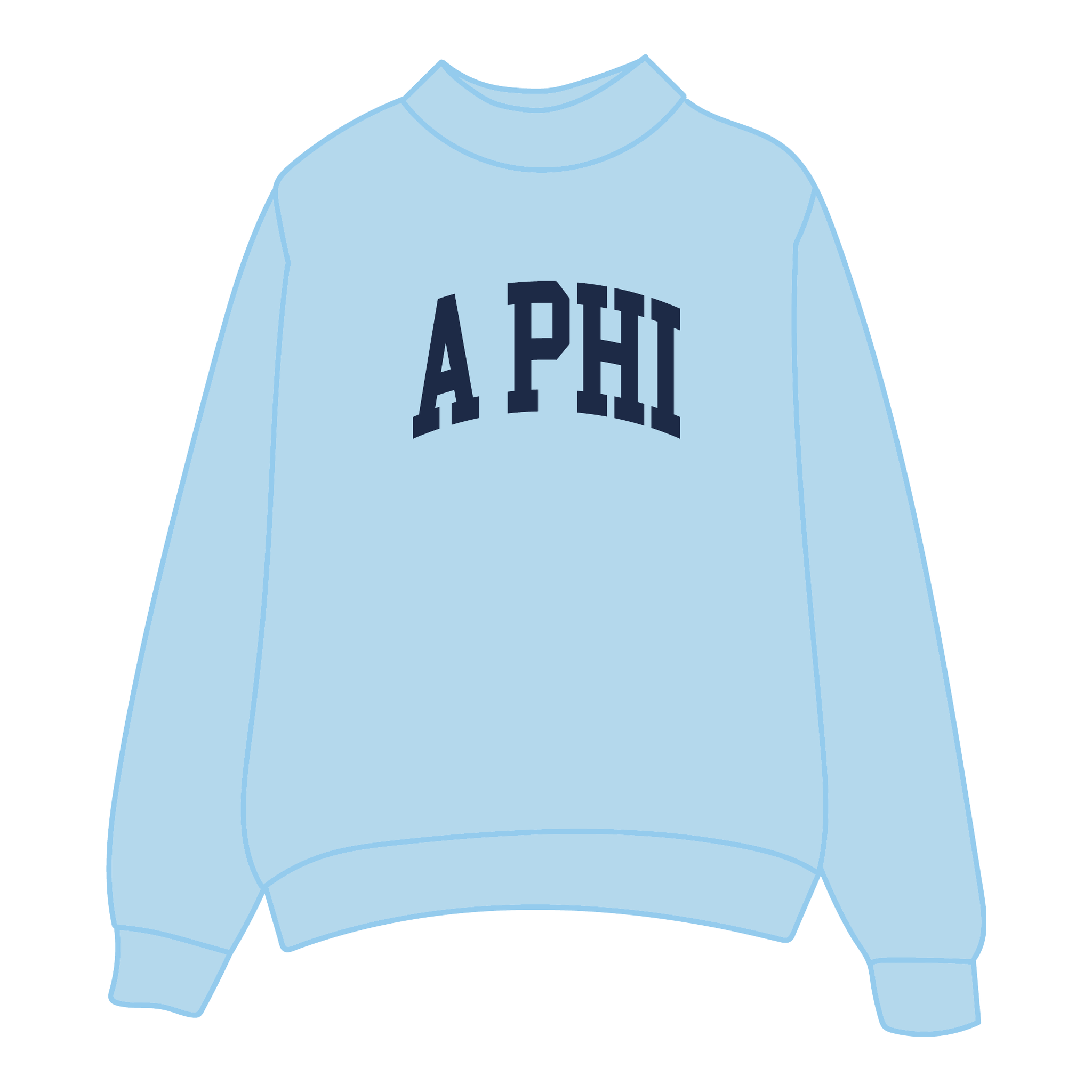 Alpha Phi Mockneck Sweatshirt — Blue