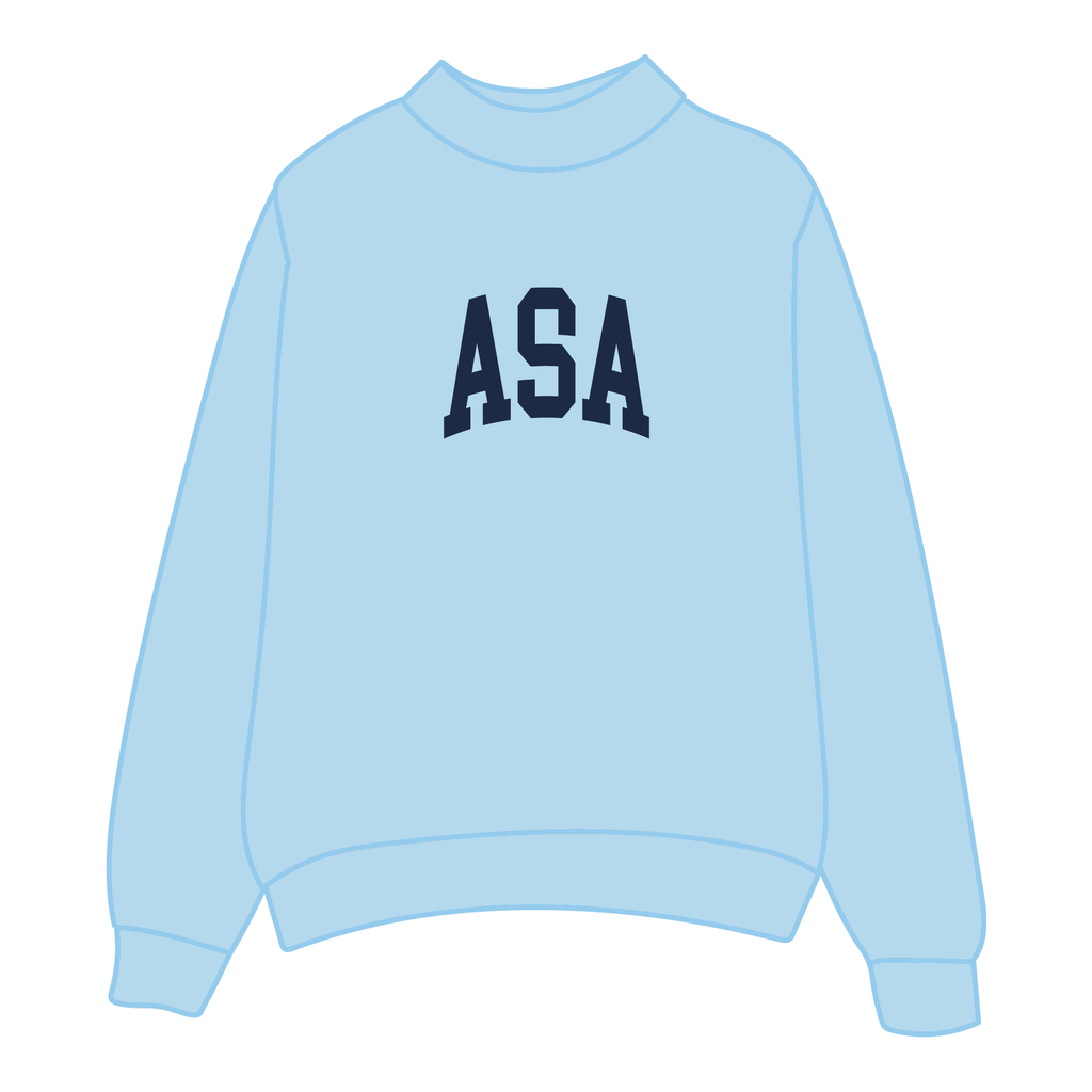 Alpha Sigma Alpha Mockneck Sweatshirt — Blue
