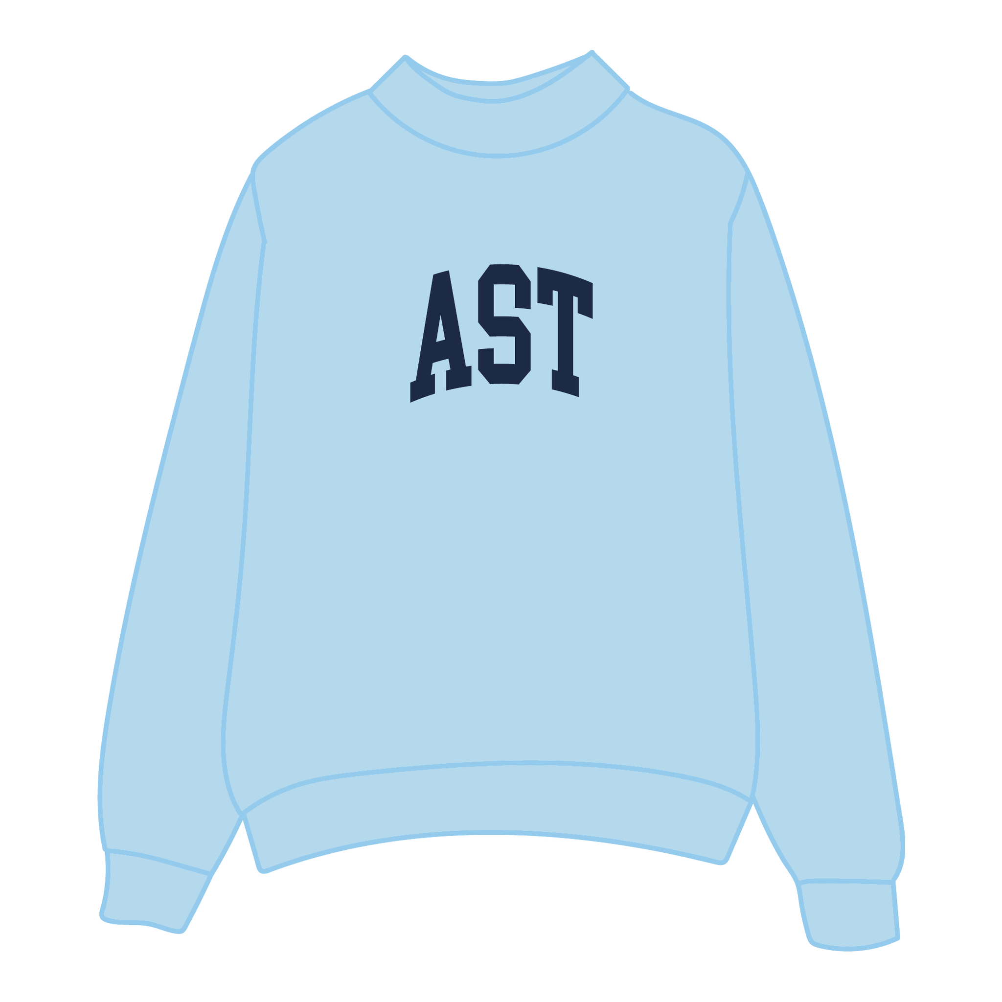 Alpha Sigma Tau Mockneck Sweatshirt — Blue