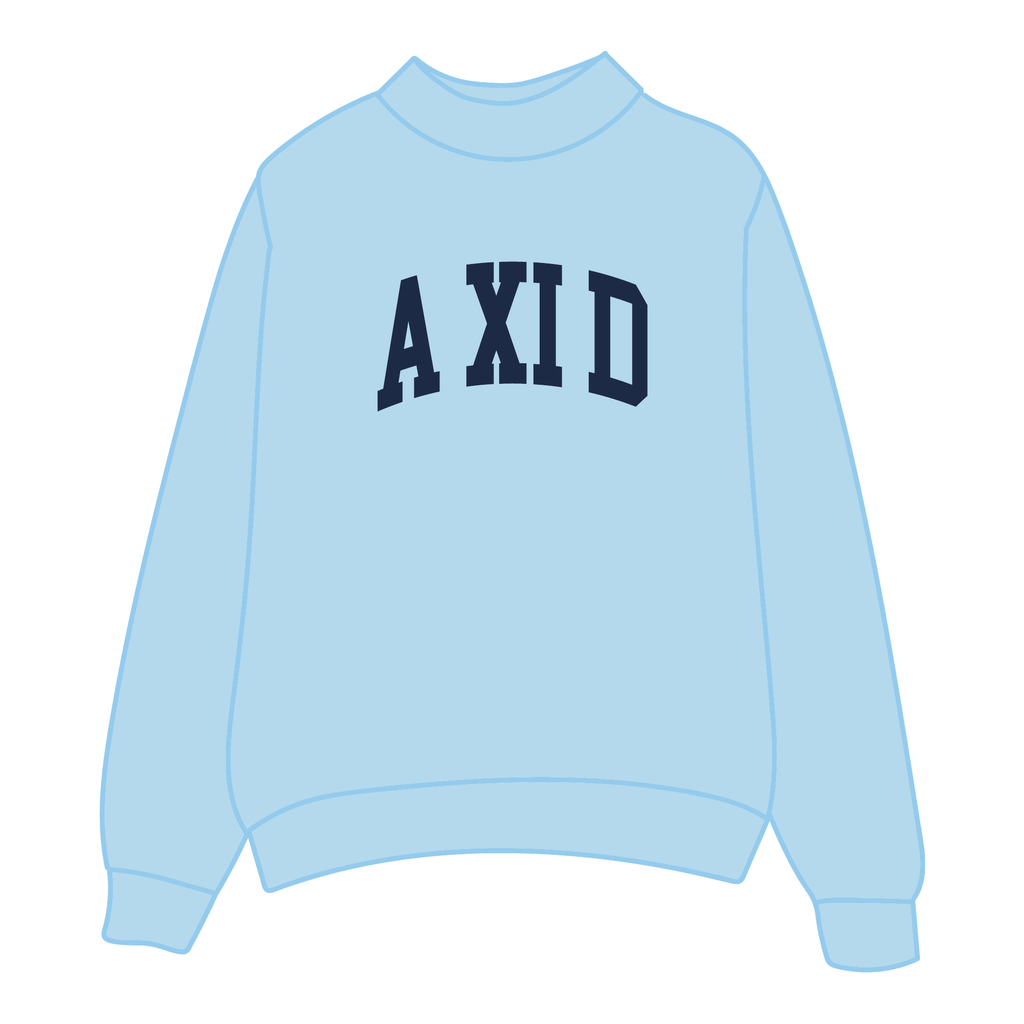 Alpha Xi Delta Mockneck Sweatshirt — Blue
