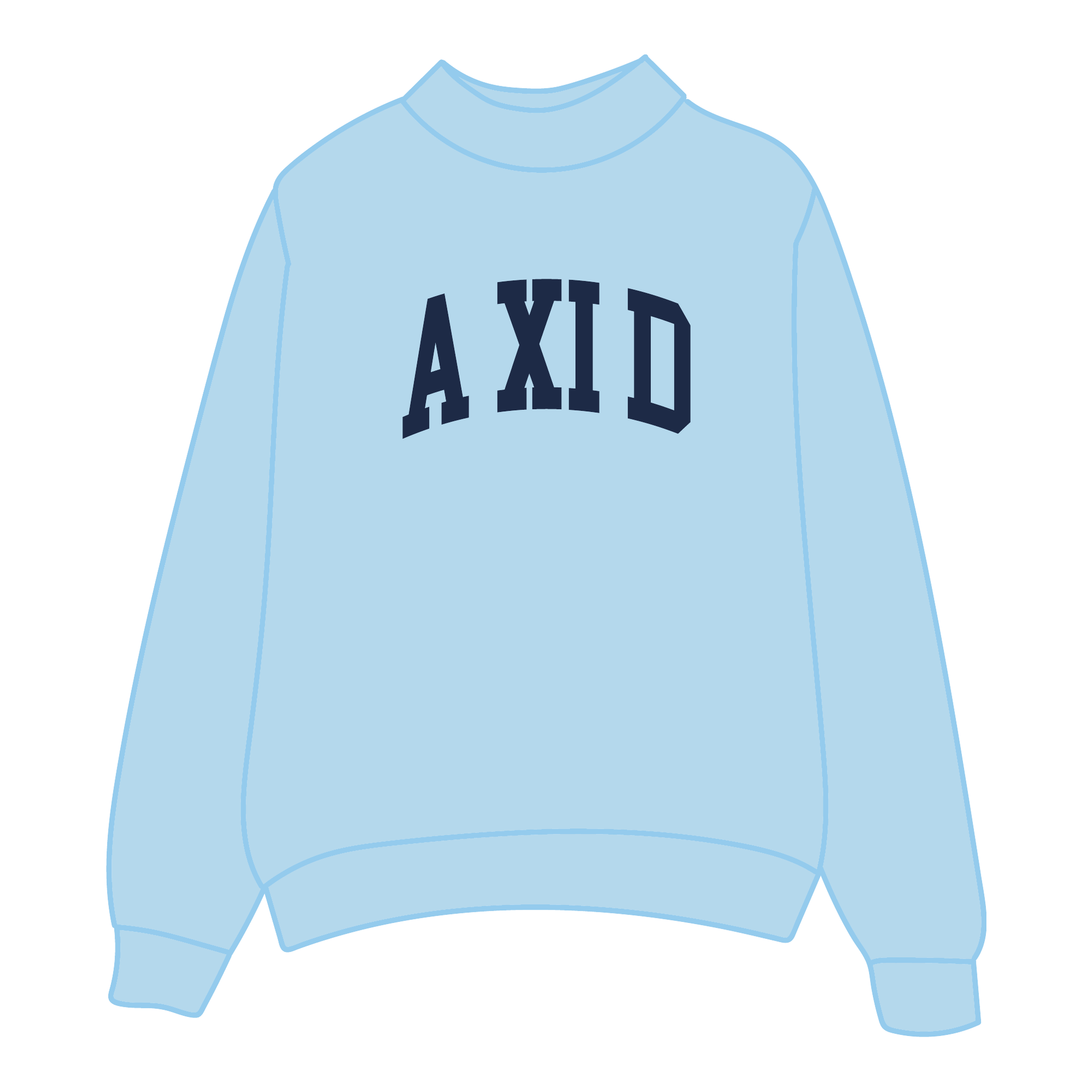 Alpha Xi Delta Mockneck Sweatshirt — Blue