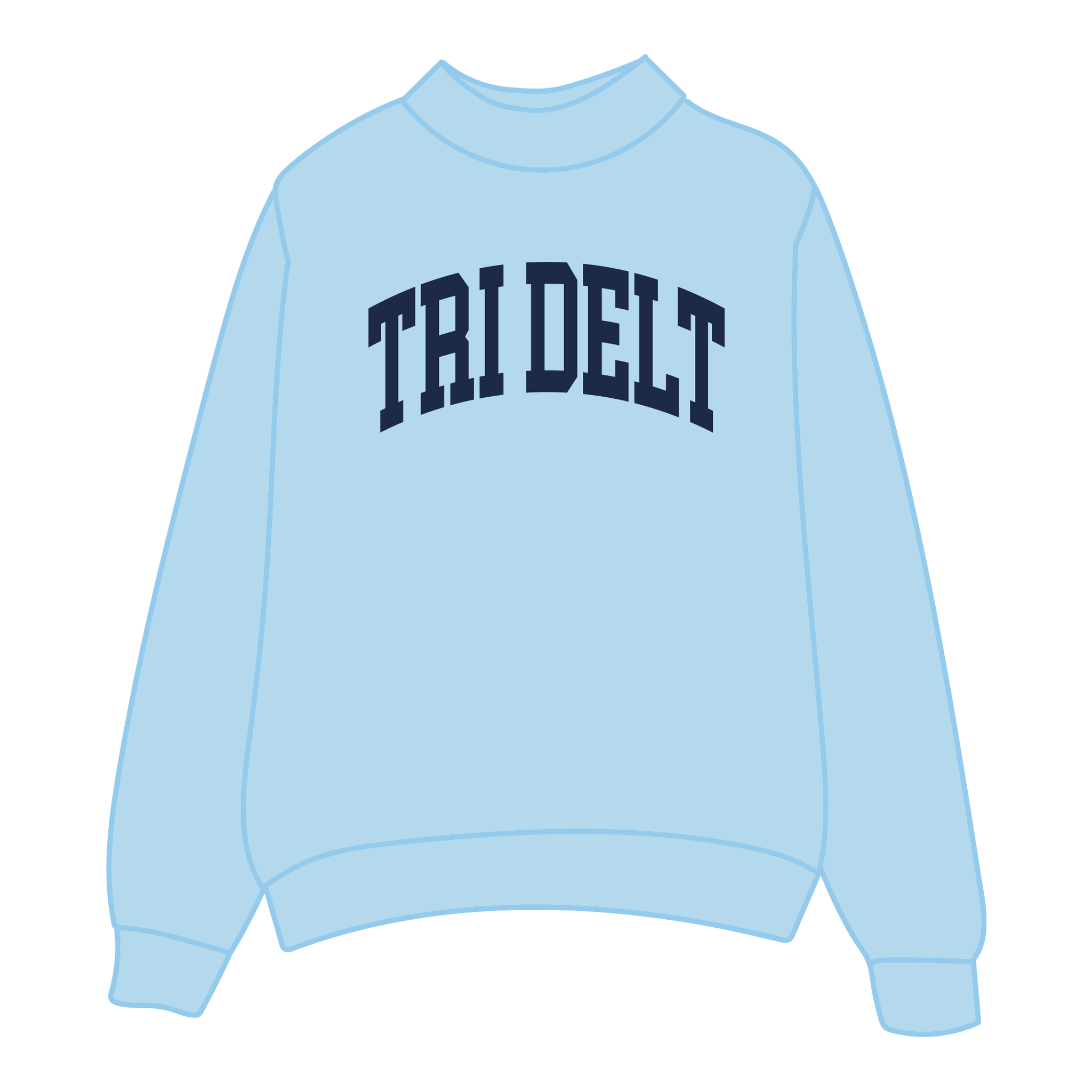 Delta Delta Delta Mockneck Sweatshirt — Blue