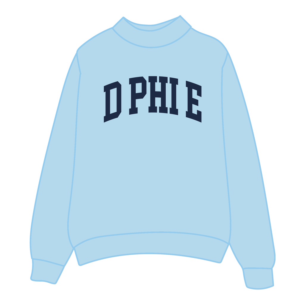 Delta Phi Epsilon Mockneck Sweatshirt — Blue