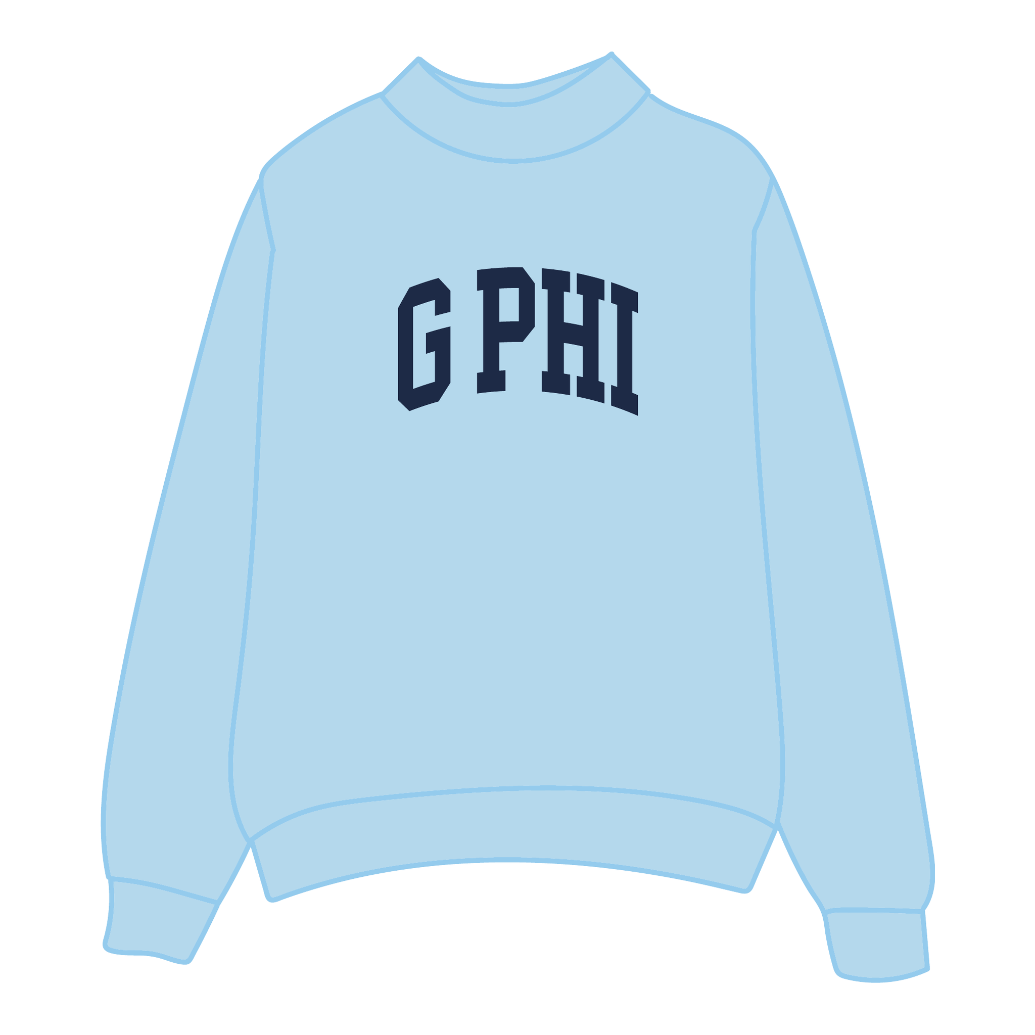 Gamma Phi Beta Mockneck Sweatshirt — Blue