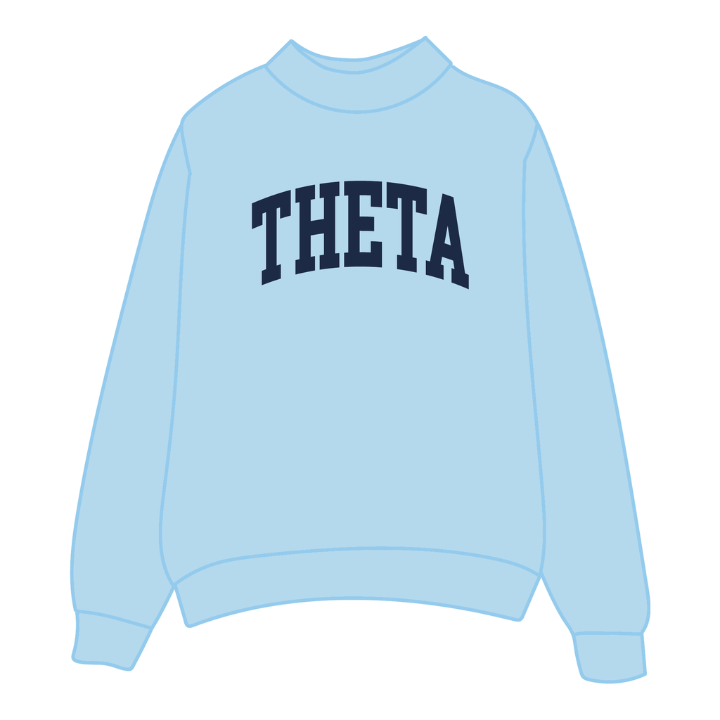 Kappa Alpha Theta Mockneck Sweatshirt — Blue