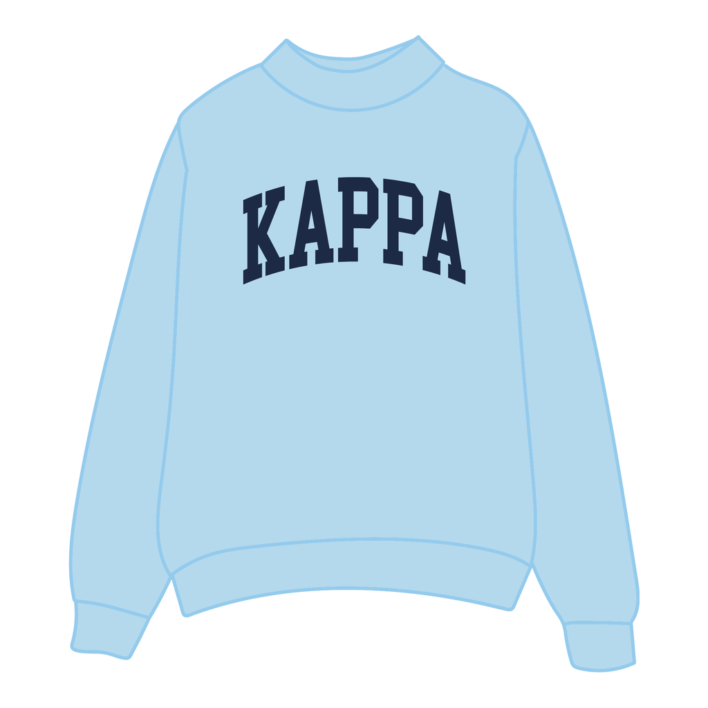 Kappa Kappa Gamma Mockneck Sweatshirt — Blue