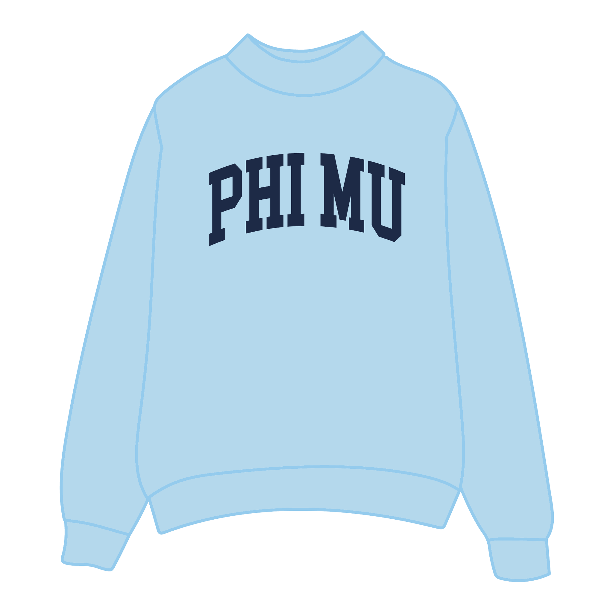 Phi Mu Mockneck Sweatshirt — Blue