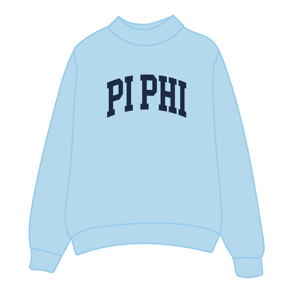 Pi Beta Phi Mockneck Sweatshirt — Blue