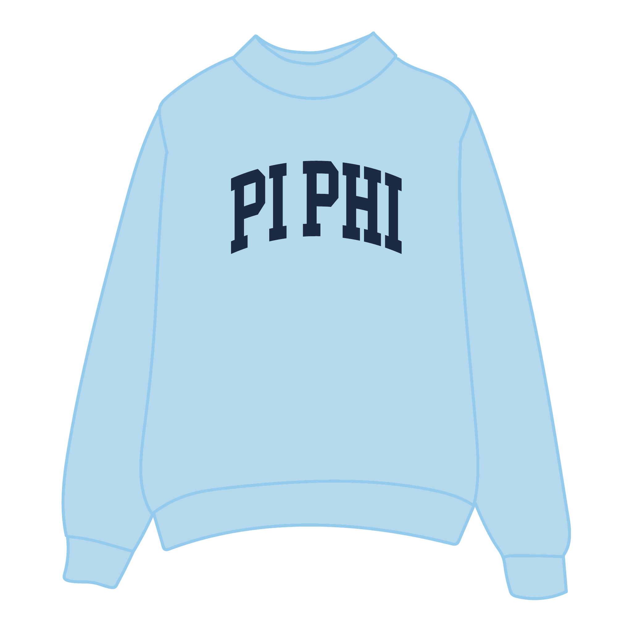 Pi Beta Phi Mockneck Sweatshirt — Blue