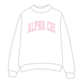Alpha Chi Omega Mockneck Sweatshirt — White