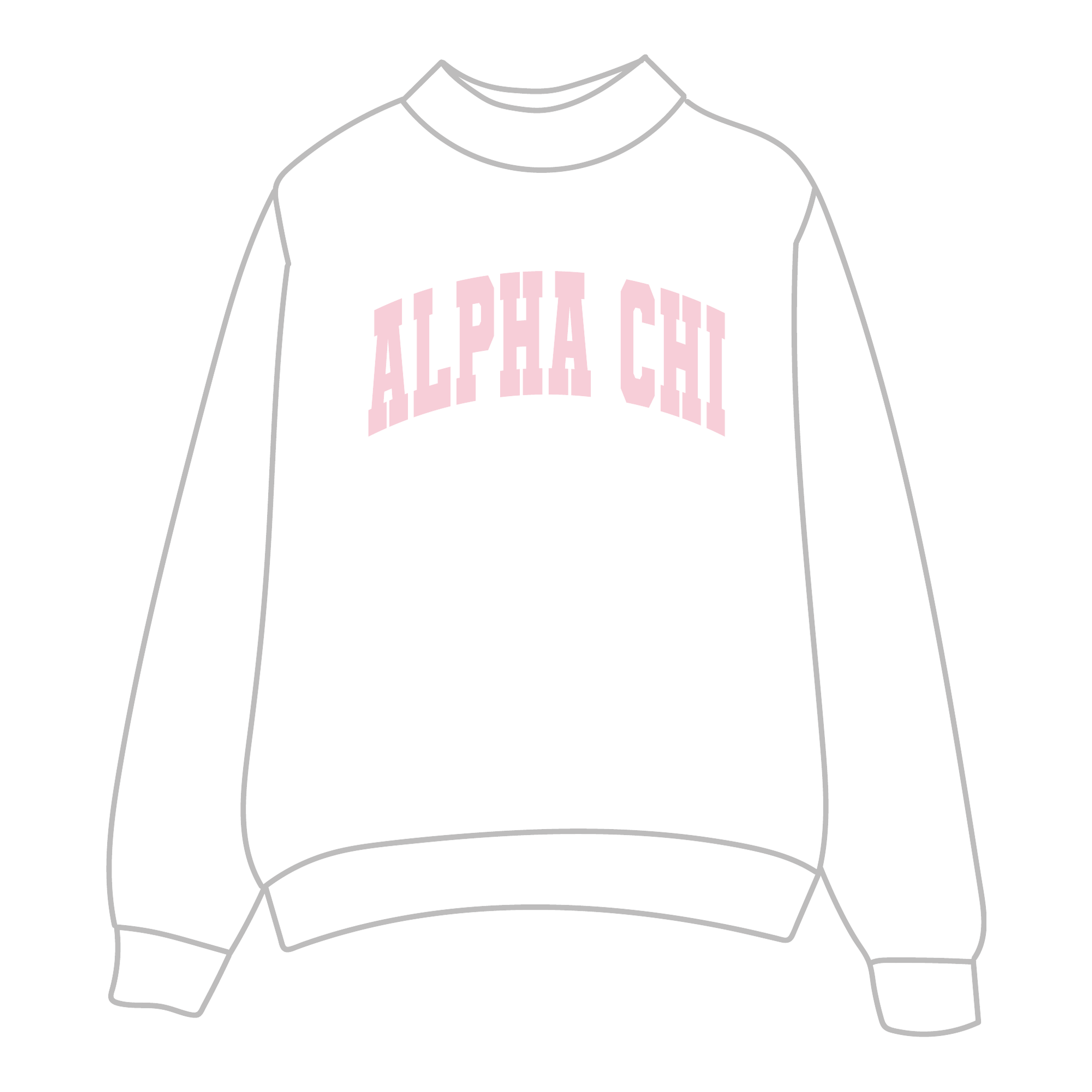 Alpha Chi Omega Mockneck Sweatshirt — White