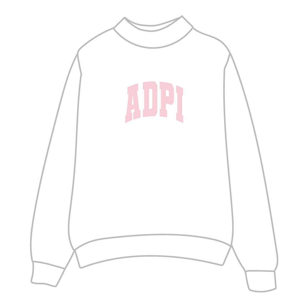 Alpha Delta Pi Mockneck Sweatshirt — White