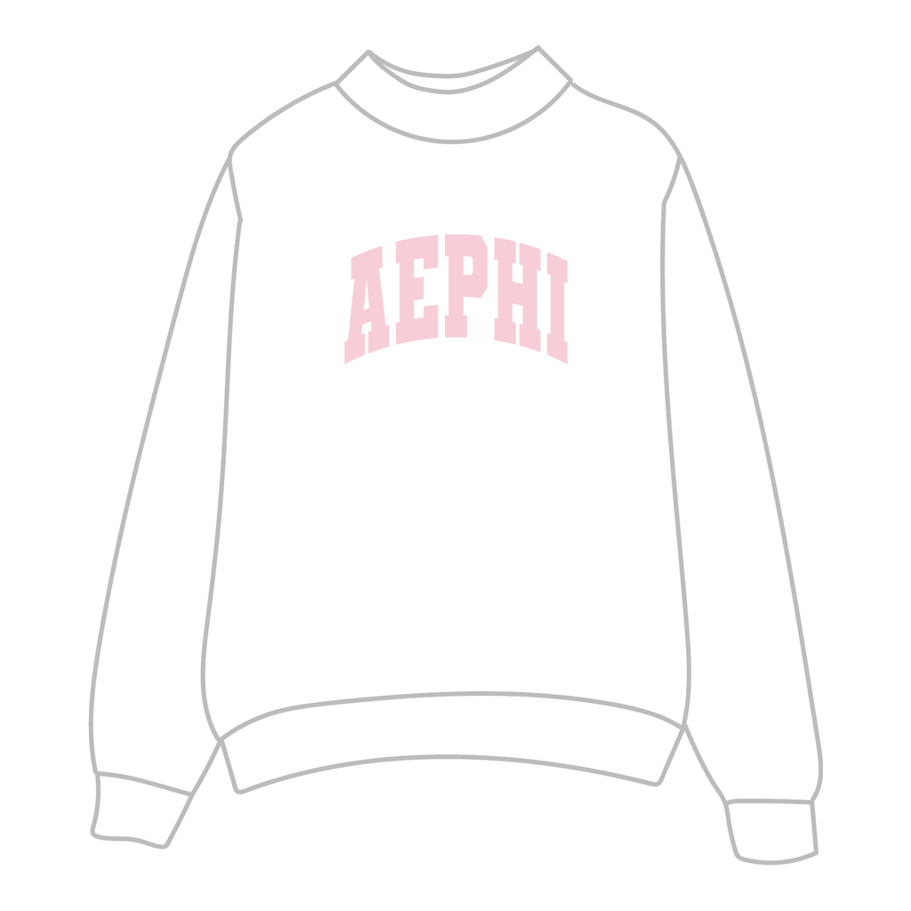 Alpha Epsilon Phi Mockneck Sweatshirt — White