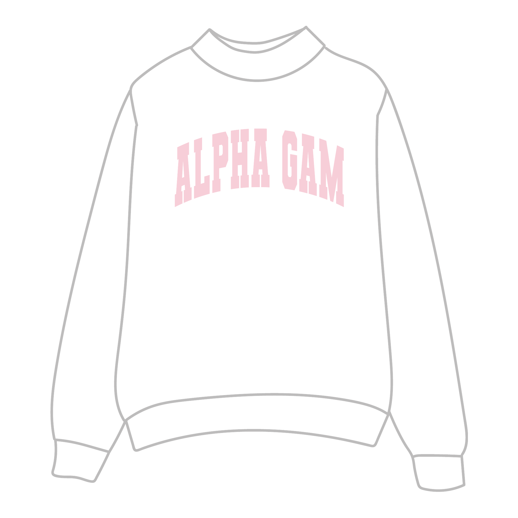 Alpha Gamma Delta Mockneck Sweatshirt — White