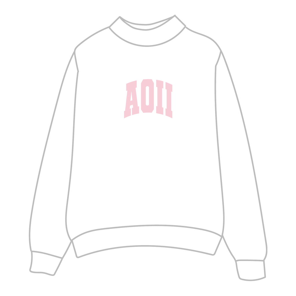Alpha Omicron Pi Mockneck Sweatshirt — White