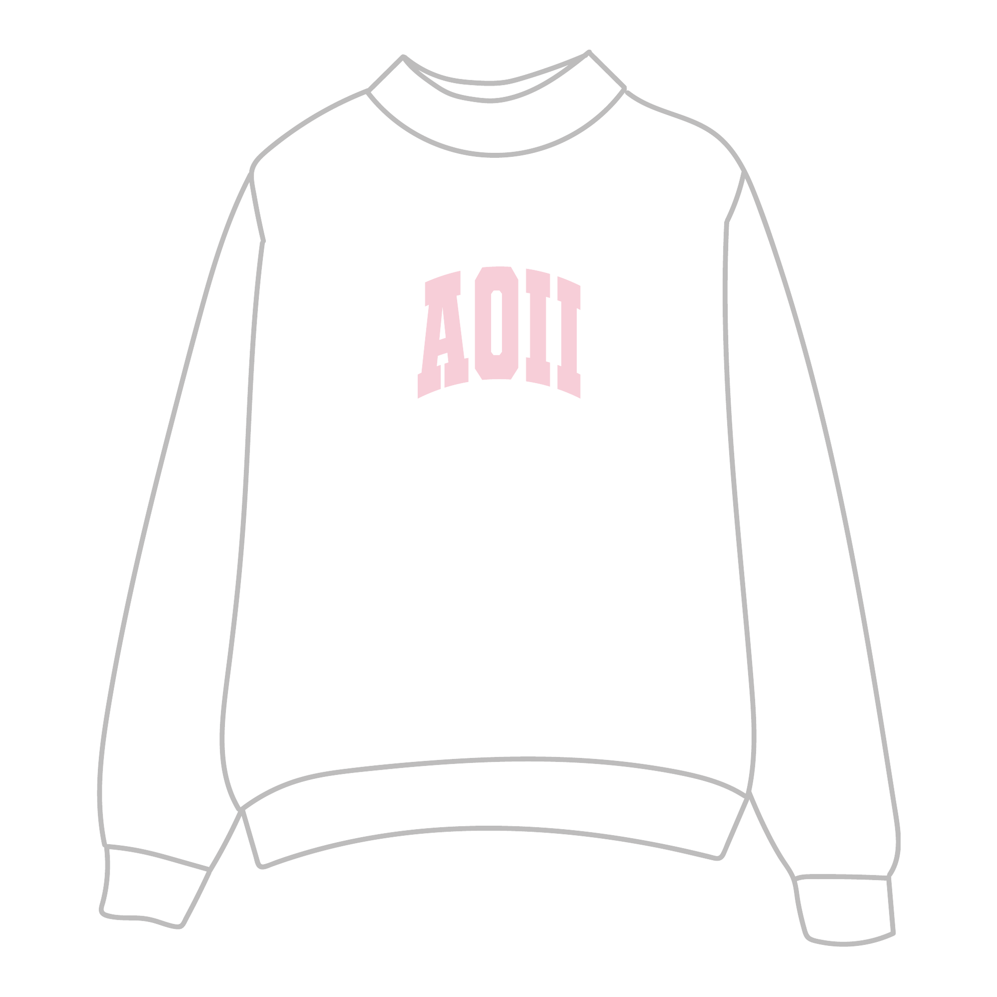 Alpha Omicron Pi Mockneck Sweatshirt — White