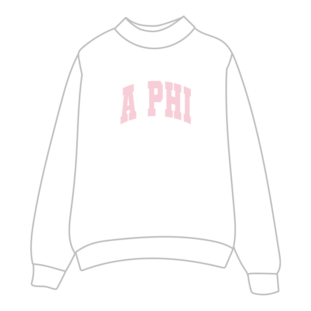 Alpha Phi Mockneck Sweatshirt — White