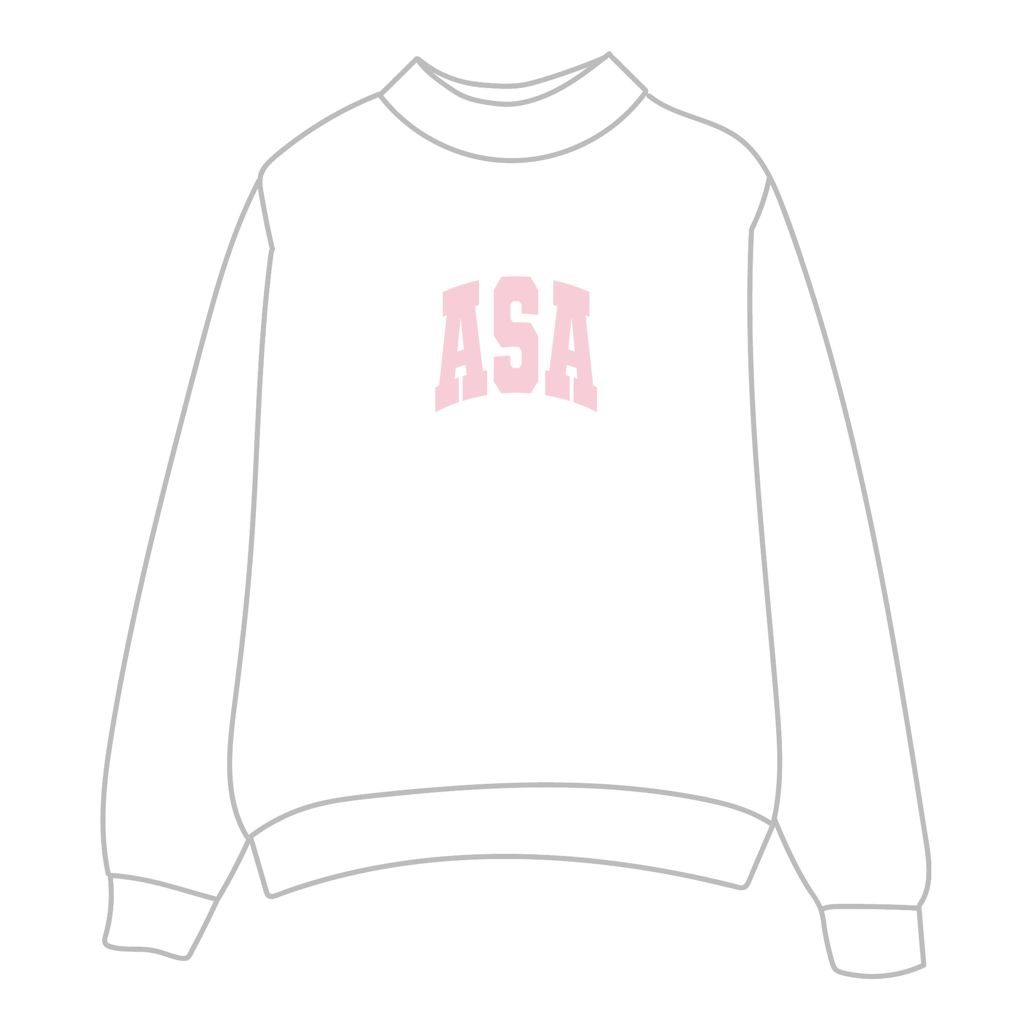 Alpha Sigma Alpha Mockneck Sweatshirt — White
