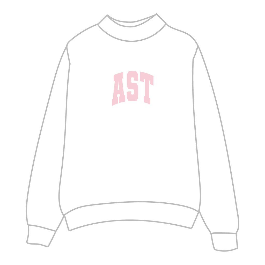 Alpha Sigma Tau Mockneck Sweatshirt — White
