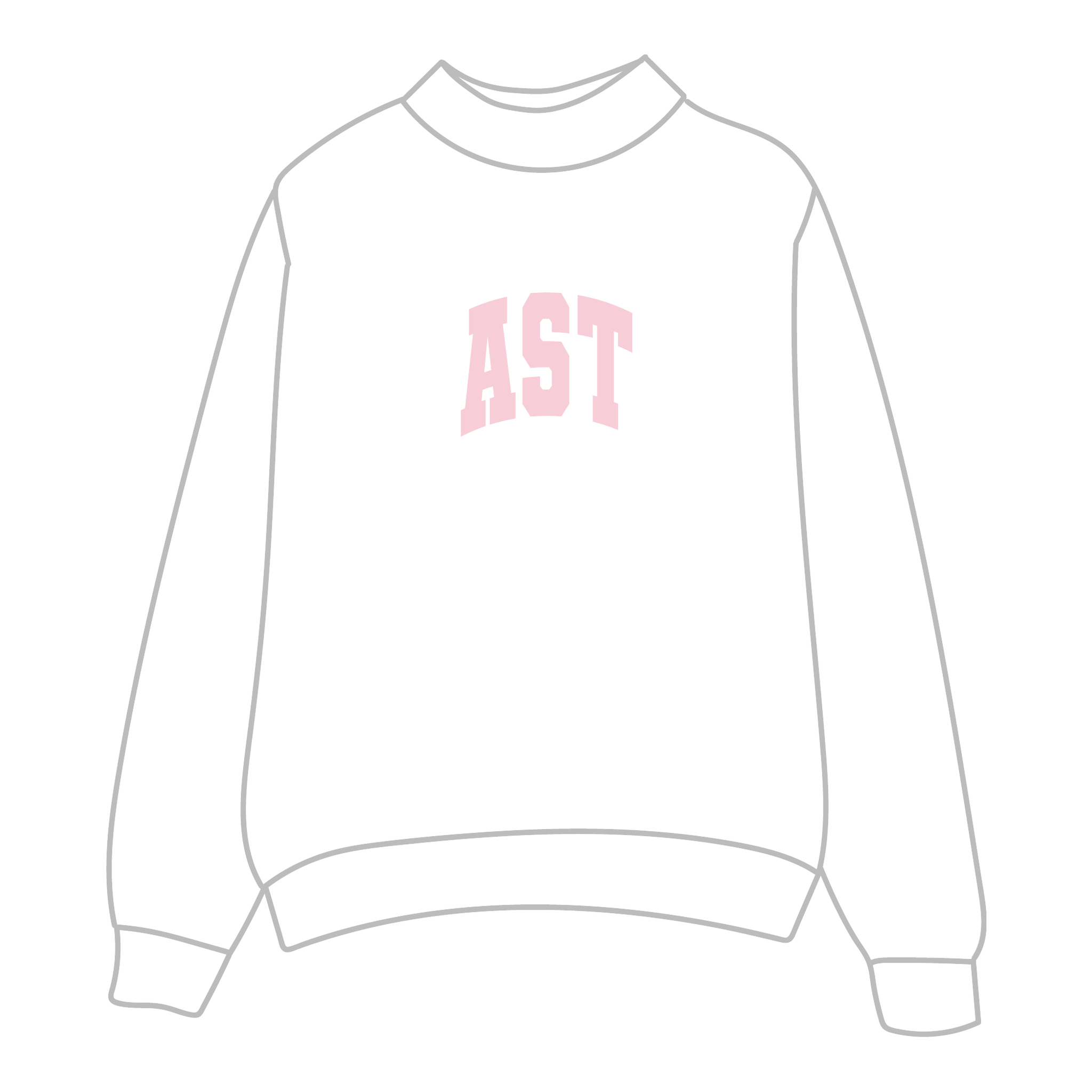 Alpha Sigma Tau Mockneck Sweatshirt — White