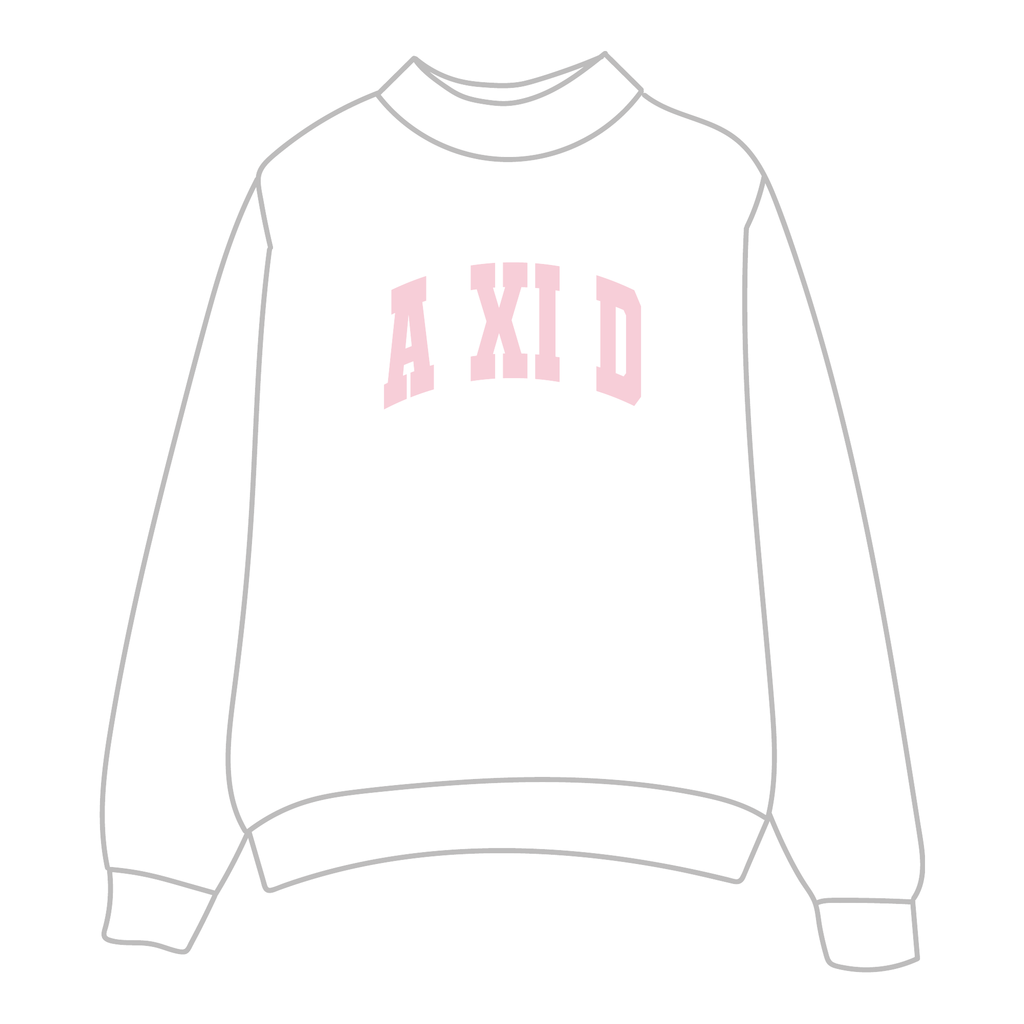 Alpha Xi Delta Mockneck Sweatshirt — White
