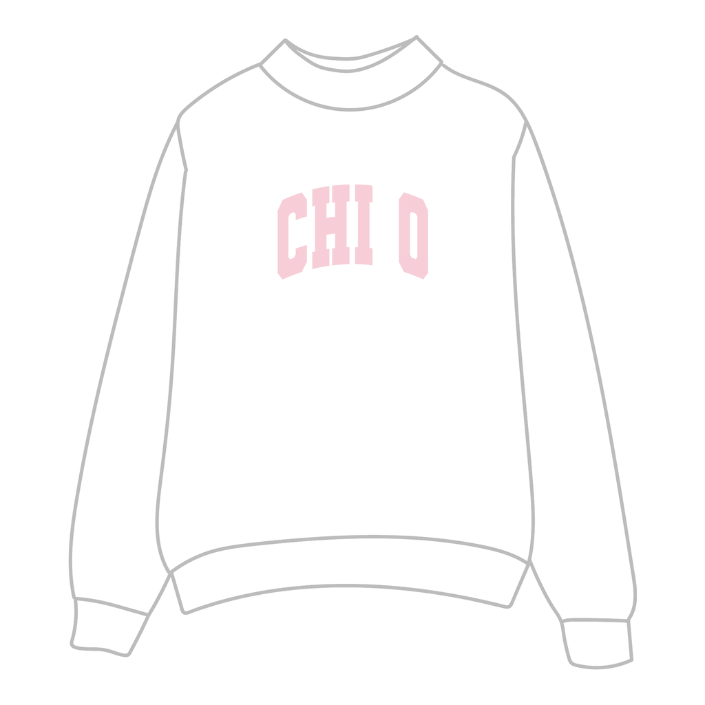 Chi Omega Mockneck Sweatshirt — White