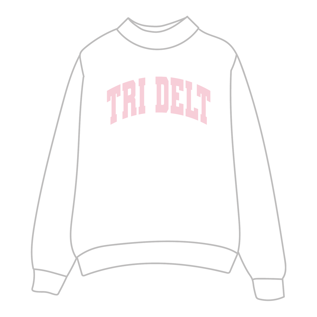 Delta Delta Delta Mockneck Sweatshirt — White