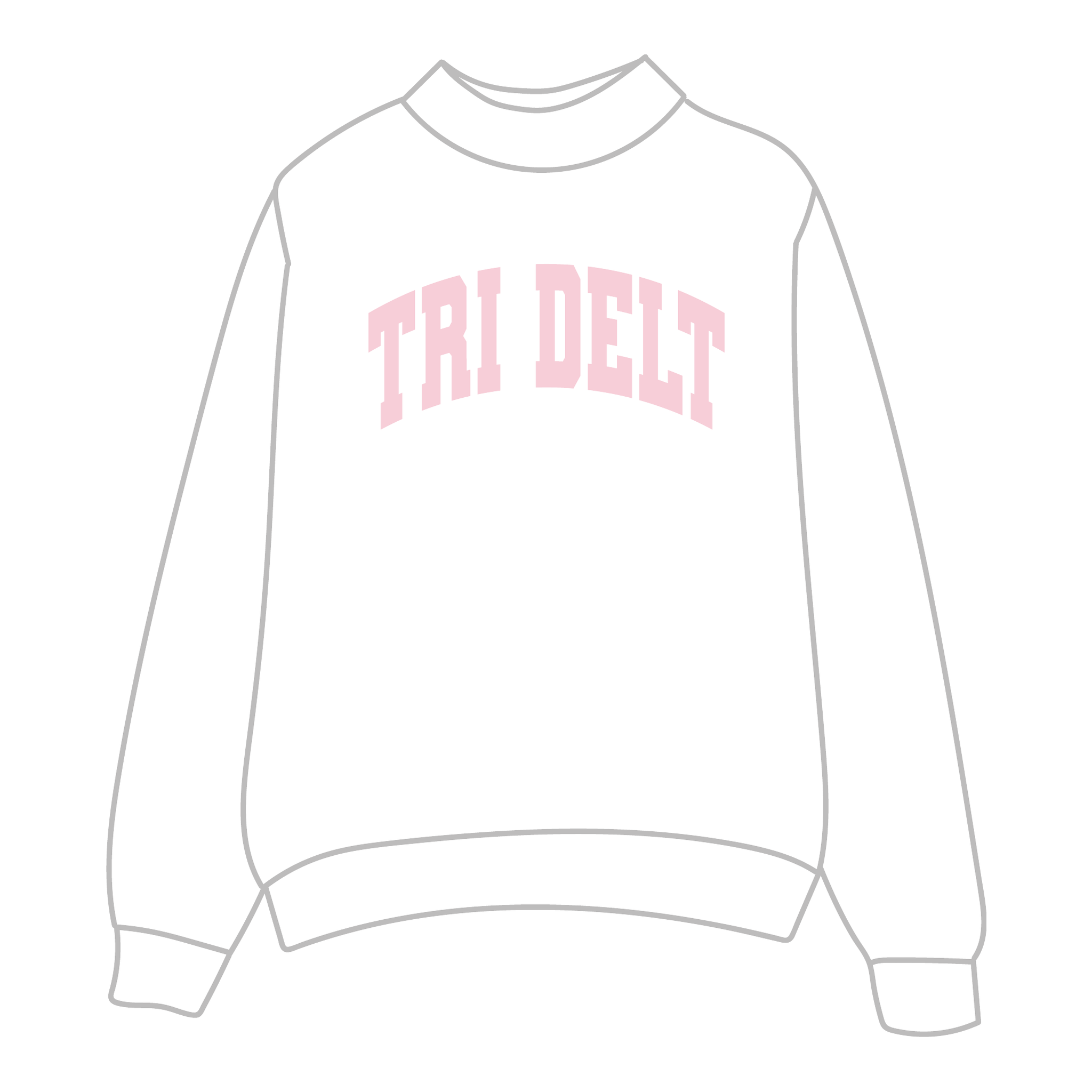 Delta Delta Delta Mockneck Sweatshirt — White