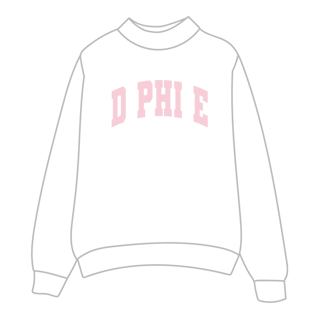Delta Phi Epsilon Mockneck Sweatshirt — White