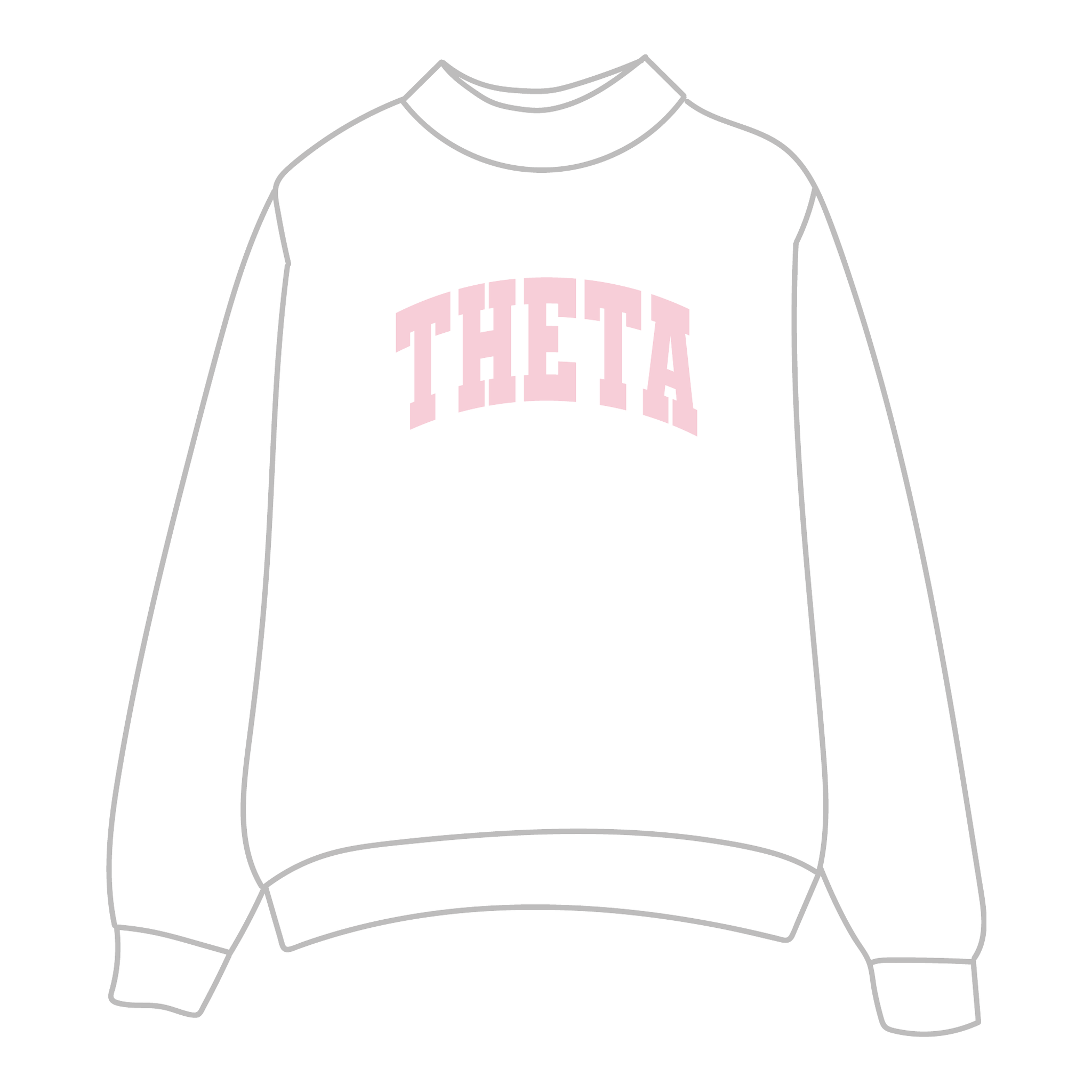 Kappa Alpha Theta Mockneck Sweatshirt — White