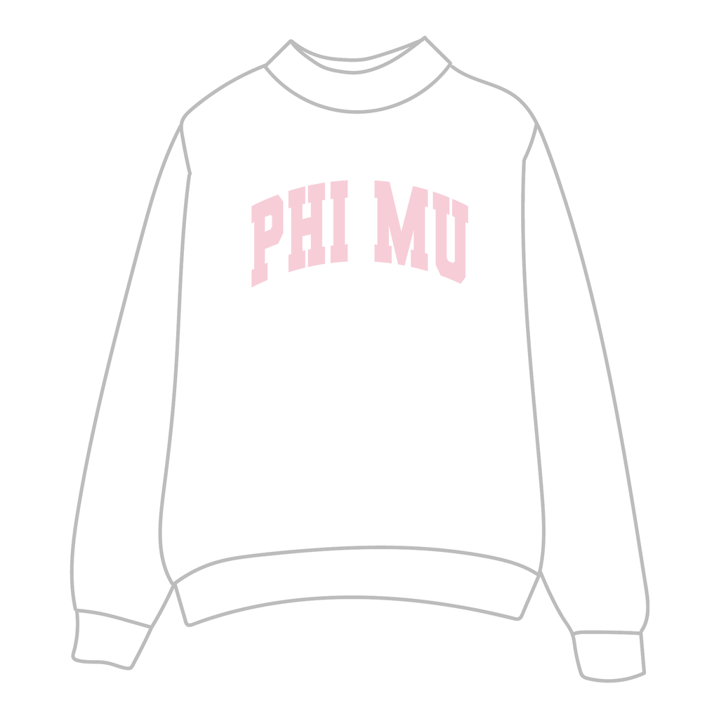 Phi Mu Mockneck Sweatshirt — White