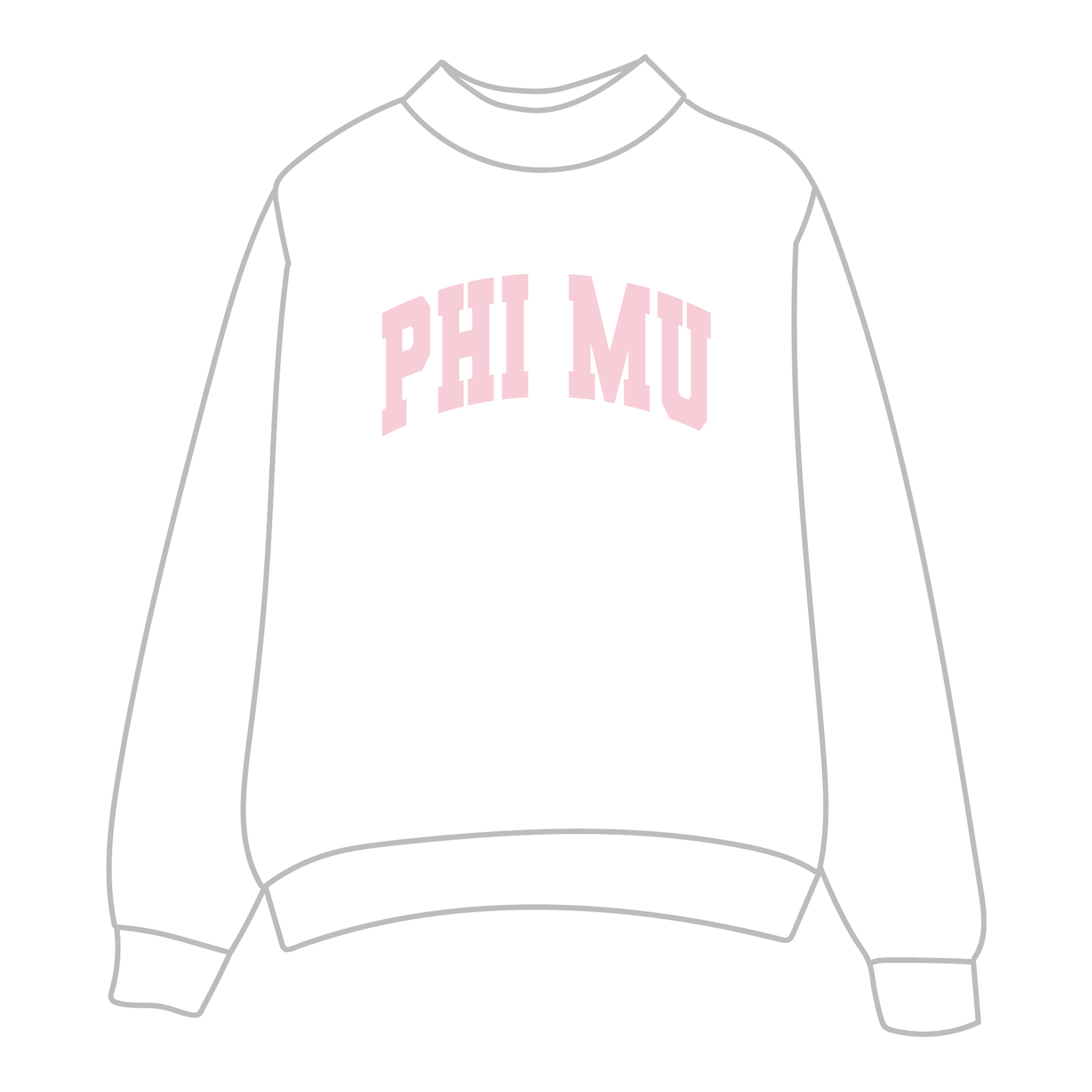 Phi Mu Mockneck Sweatshirt — White