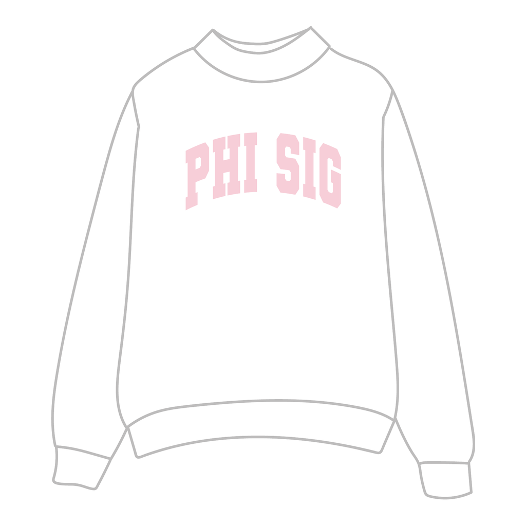Phi Sigma Sigma Mockneck Sweatshirt — White