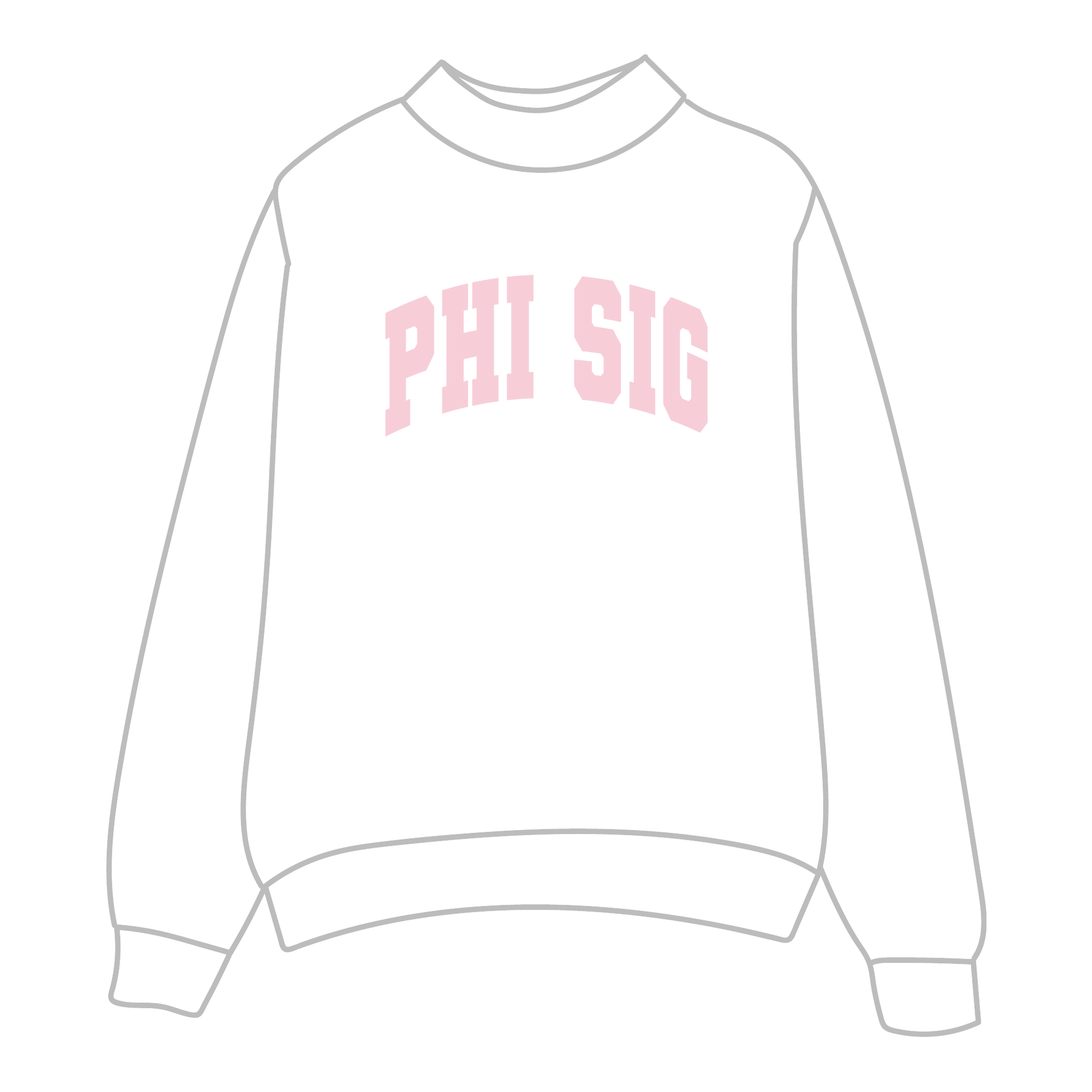Phi Sigma Sigma Mockneck Sweatshirt — White